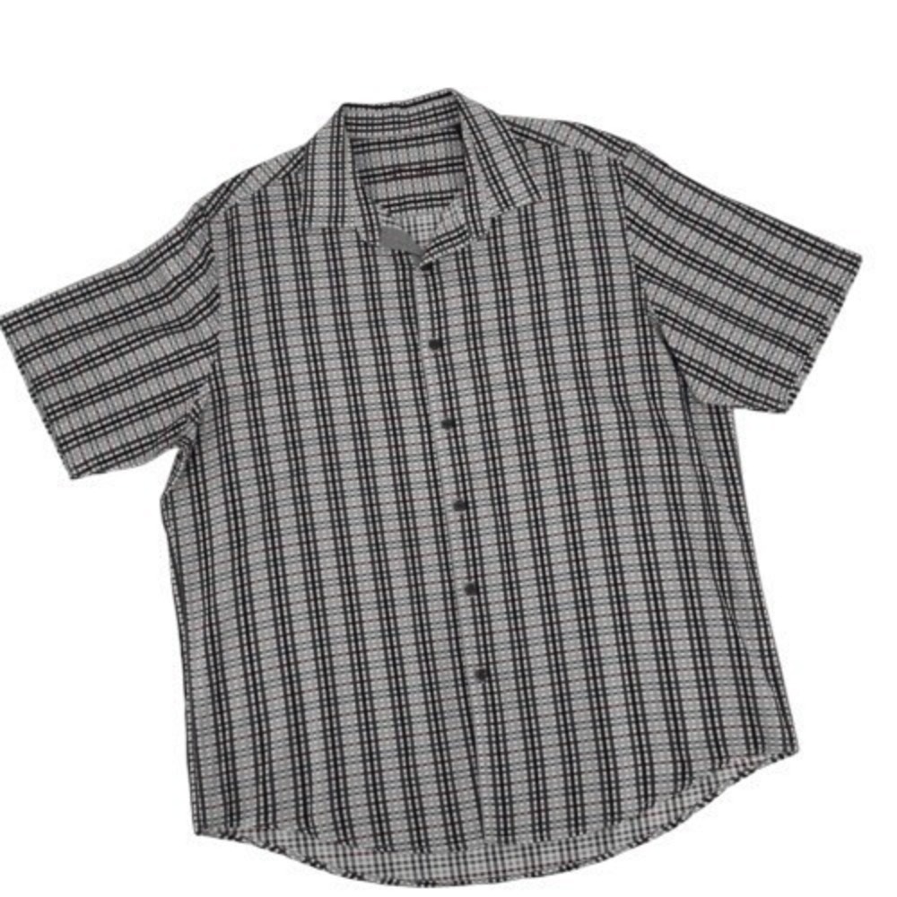 Tasso Elba Plaid Button-Up Shirt L